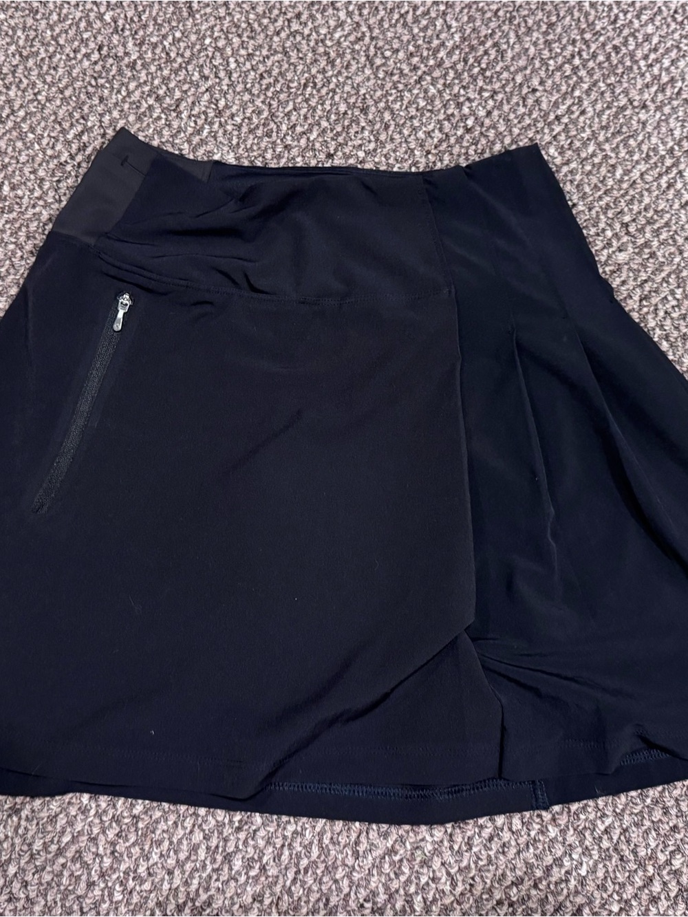 Athleta Black Fairway Pleated Skort with Zip Pocket